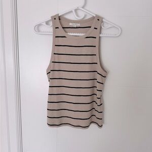 Z Supply Taupe and Black Ribbed Tank